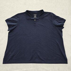 LL Bean Plus Size Relaxed Fit Short Sleeve Polo Shirt Size 3X Plus Navy Blue